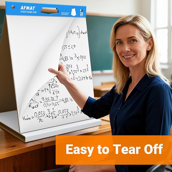 AFMAT Tabletop Sticky Easel Pad & Dry Erase Board 2 in 1, 20 x 23 in Portable - Image 7