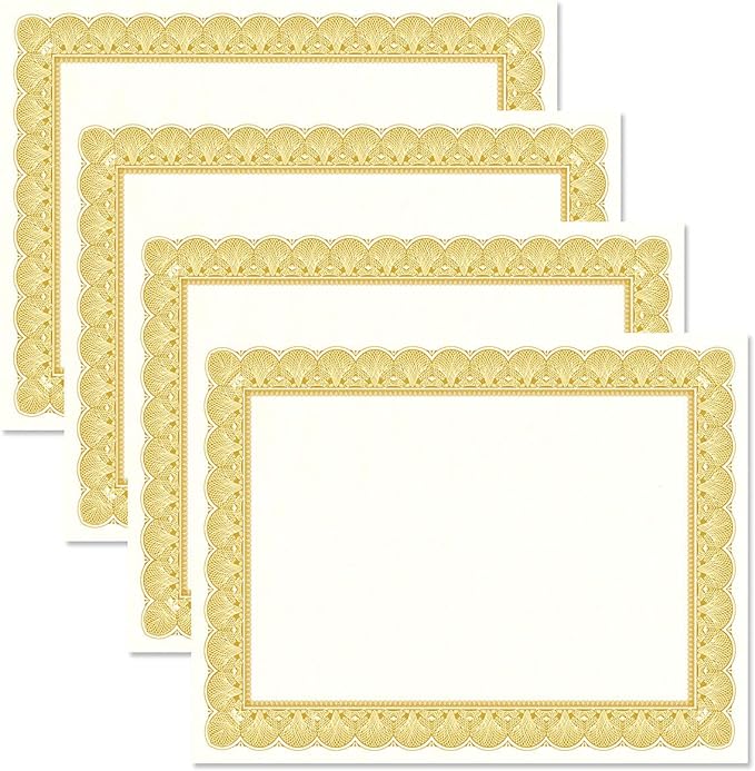 Elite Gold & White Parchment Certificate Papers - Image 3