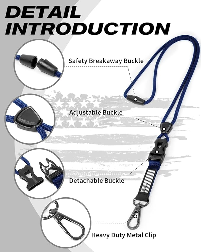 LIUGX Badge Holder with Heavy Duty Breakaway Lanyard, Carbon Fiber-Texture - Image 2