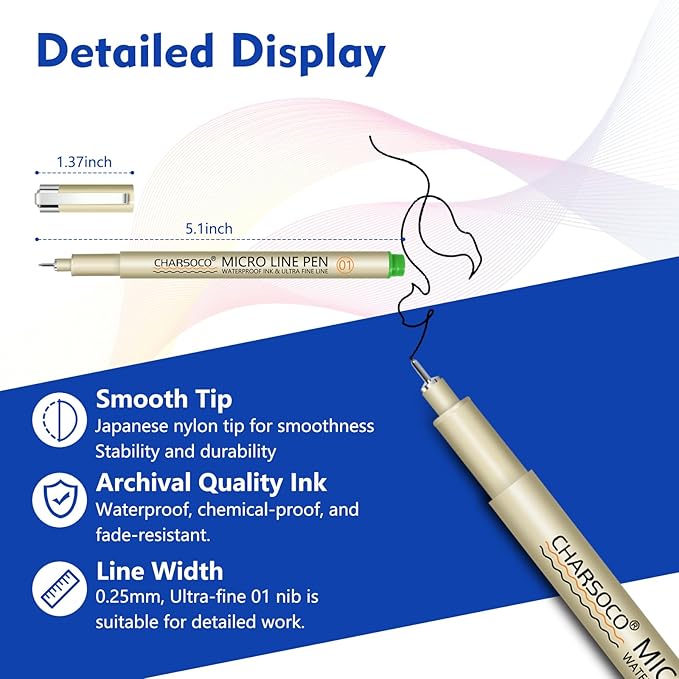 CHARSOCO 01 Micro Pen, Fine Point Pen - Image 3