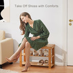 Pipishell 3 Tier Bamboo Shoe Rack Bench - Image 4