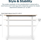Vari Ergo Electric Standing Desk – 54x26 – Light Wood/White