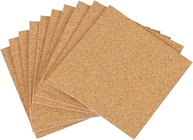 MIDELONG Self-Adhesive Cork Sheets 4"x 4" by MIDELONG