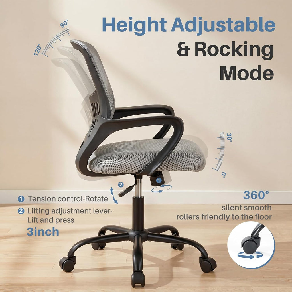 dumos home office chair, ergonomic lumbar support desk, front angle view
