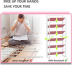 4NM No Assembly 6 Tiers Folding Bookshelf Storage Shelves Vintage Bookcase - Image 7