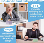 4 Pack 3x5 Index Card Display Holder Acrylic Cards Holder Stand Acrylic - Image 4