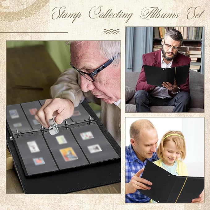 Lewtemi Stamp Collecting Albums Set Stamp Collection Book Include 20 Pages - Image 4
