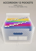 ABC life 12-Pocket Accordion File Organizer, Expandable File Folder - Image 2