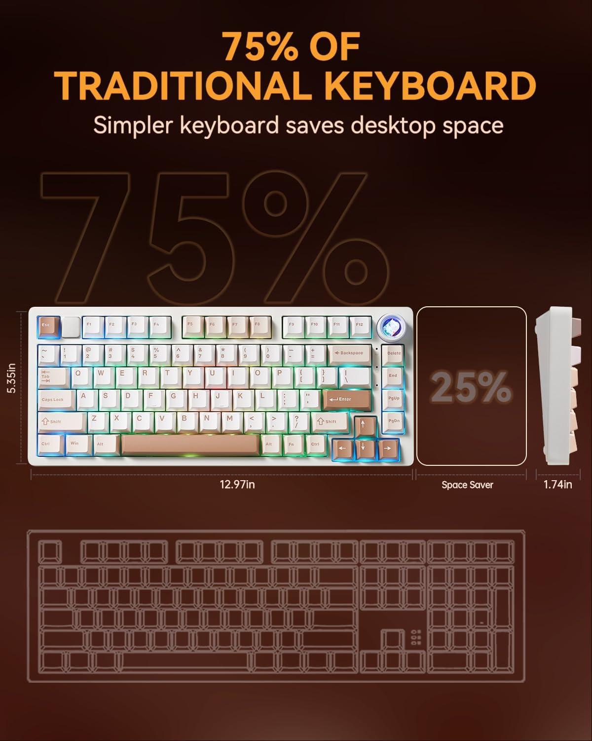 LEOBOG x AULA HI75C Pro PC Gaming Aluminum Alloy Keyboard,Bluetooth/USB-C/Wir...