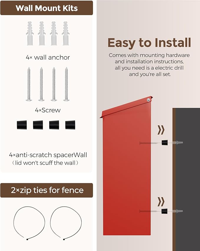 LAND·VOI Locking Wall-Mount Mailbox - Image 7