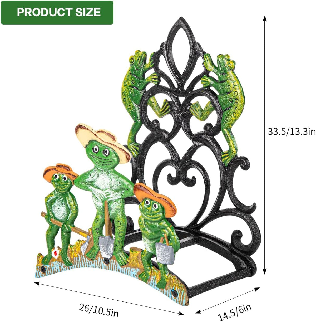 Sungmor Cast Iron Wall Mounted Garden Hose Holder - Five Frogs Rack