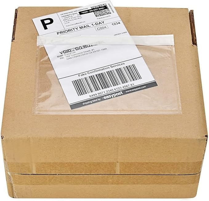 9527 Product 7.5" x 5.5" Clear Adhesive Top Loading Packing List/Shipping Label by 9527+Product