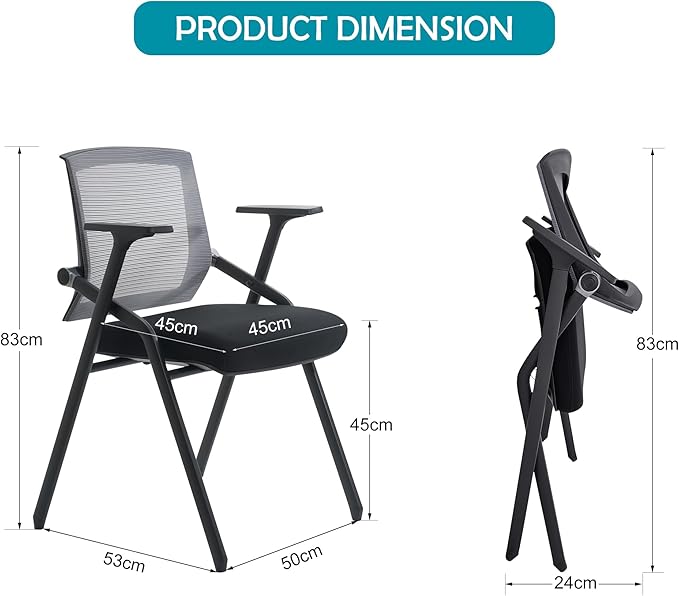 BLANEDUO Conference Room Chairs, Folding Office Desk Chair - Image 3