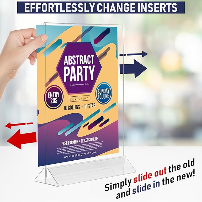 Acrylic Sign Holder 8.5 x 11, T-Shape Menu Holder - Image 5