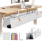 SUREUP9 No Drill Under Desk Cable Management Tray, Fabric Cable Management by SUREUP9