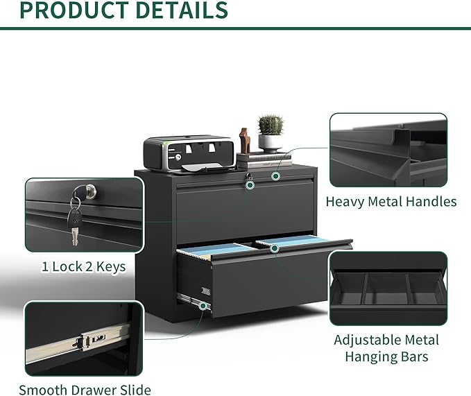 Yukimo 2 Drawer Lateral File Cabinet - Image 4