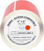 HOUSELABELS 4" x 6" Red Shipping Labels on 1" Core Compatible - Image 2