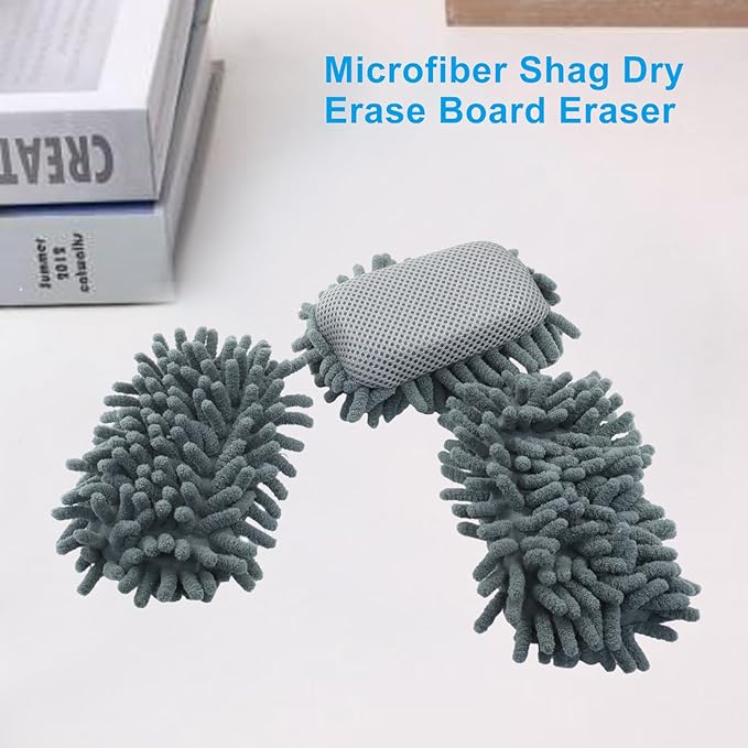 Biaungdo 5 Pack Washable Whiteboard Eraser, Microfiber Shag Dry Eraser - Image 5