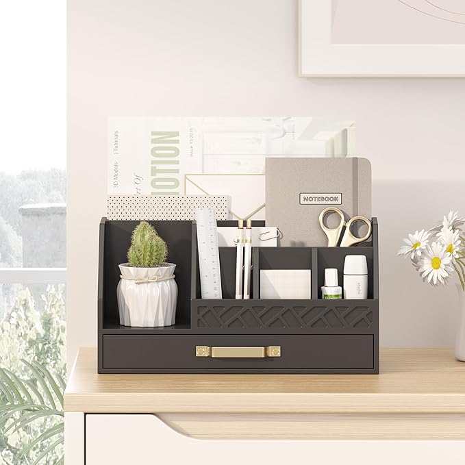 Wisuce Essentials Bamboo Desk Organizer - Image 2
