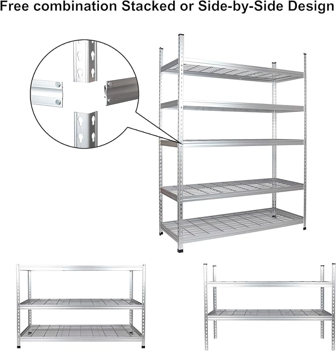 Amazon Basics 5 Shelf, High-Grade Aluminum, Adjustable, Shelving Unit - Image 5