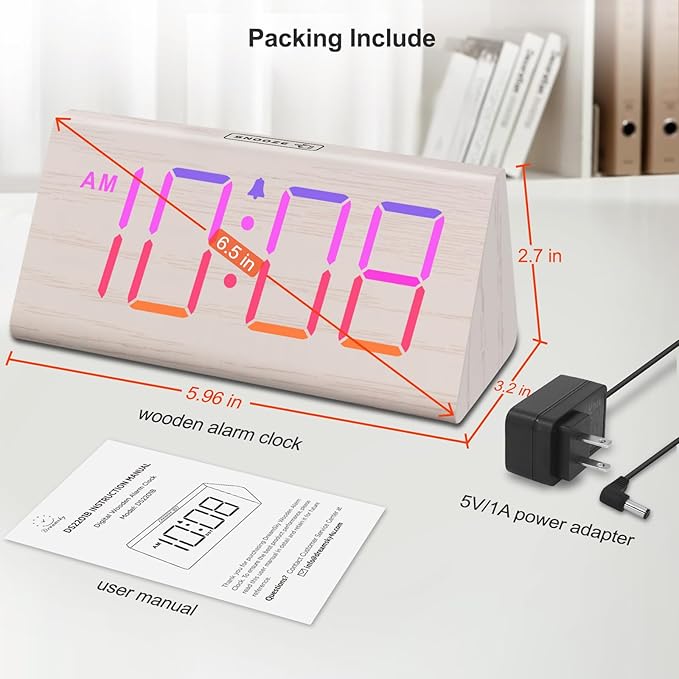 DreamSky Wooden Digital Alarm Clock - Image 8