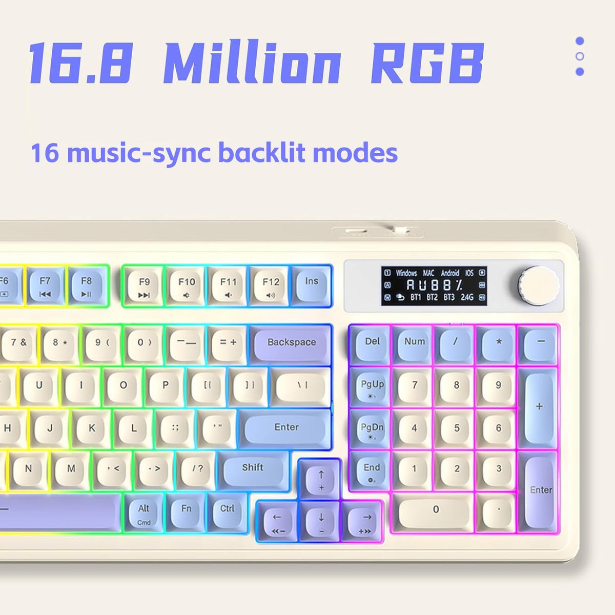 AULA S99 Pro Gaming Keyboard, Cute Creamy Wireless Keyboard