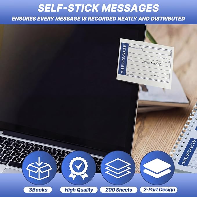 YooNotee 3 Pack Sticky Phone Message Book - Image 3