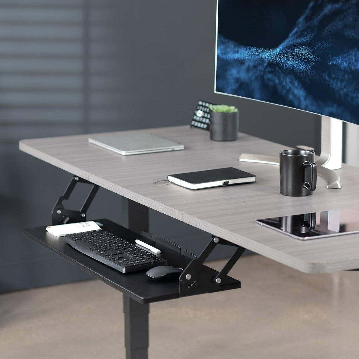 VIVO Black Under Desk 34 x 11 in Adjustable Keyboard Tray, MOUNT-KB34S