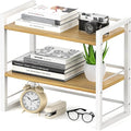 ART-GIFTREE Office Desk Shelf Organizer, Wood Desktop Bookshelf Supplies by ART-GIFTREE