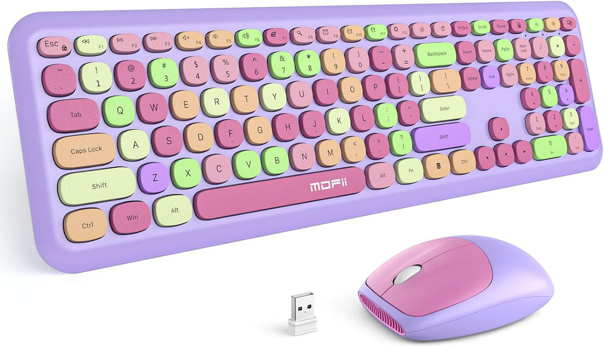 MOFII Wireless Keyboard and Mouse Combo, 2.4G Silent Cordless Slim Full Size