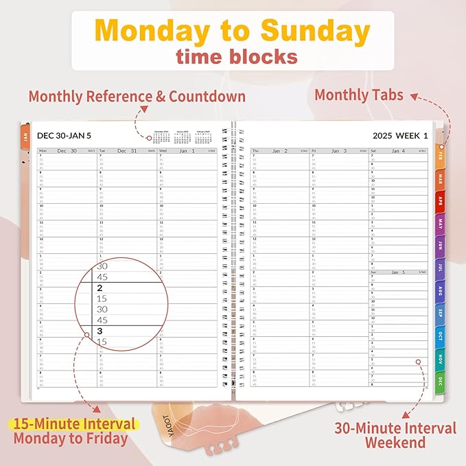 SUNEE 2026 Appointment Book, Quarter-Hourly, Weekly & Monthly - Image 2