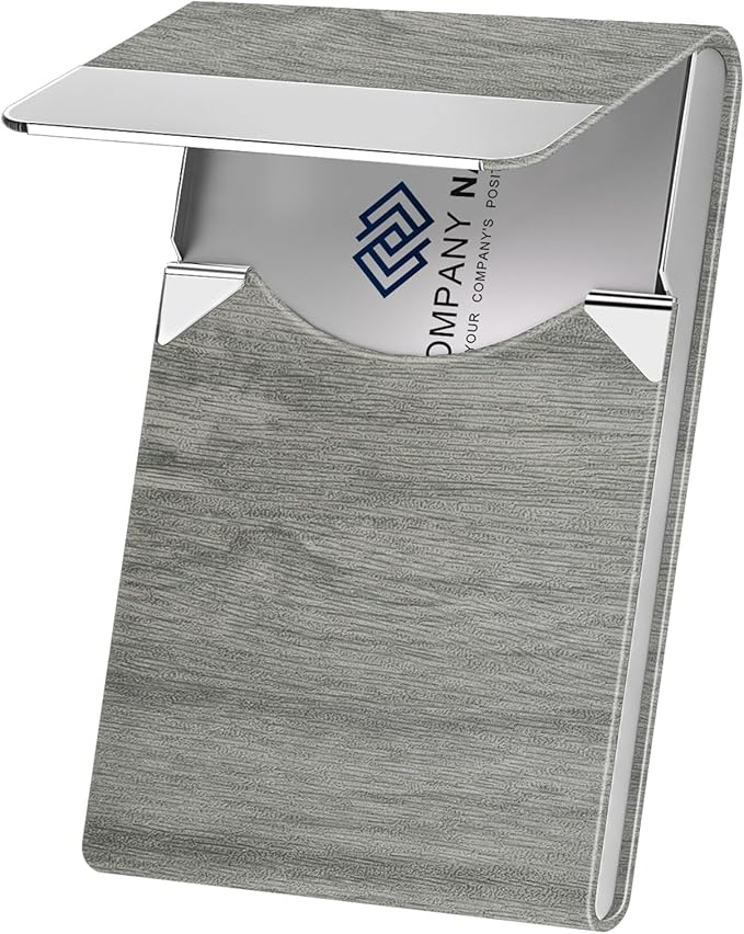 Business Card Holder with Ultra Slim Design, Business Card Case with Premium PU by DMFLY
