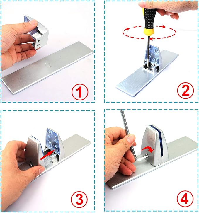 4 Pack T Shaped Office Desk Partition Clamp, Aluminum Sneeze Guard Bracket - Image 4