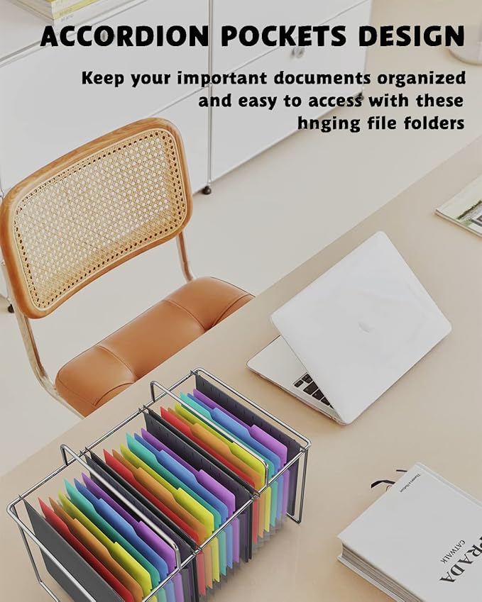 MAIMIS Plastic Expanding Hanging File Folders, 7 Pocket Extra Capacity - Image 3