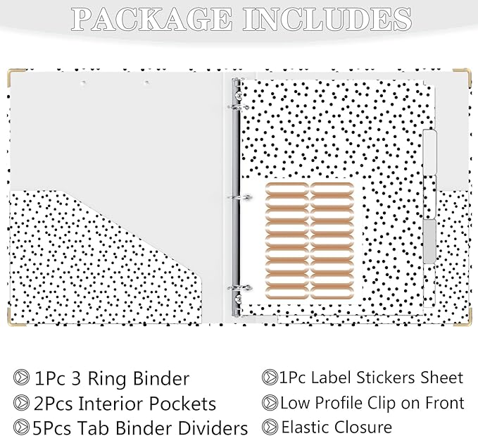 Lateefah 3 Ring Binder, 1 Inch Binder Organizer - Image 6