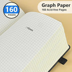 PERCUN Graph Paper Notebook, 160 Pages Grid Journal - Image 4