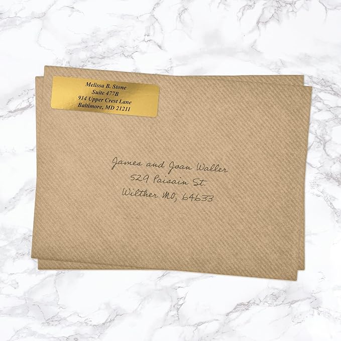 Gold Foil Personalized Return Address Labels Without Dispenser - Image 4