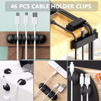 ELII 300PCS Cable Management Kit, 4 Cable Sleeve 35 Cable Clips - Image 2
