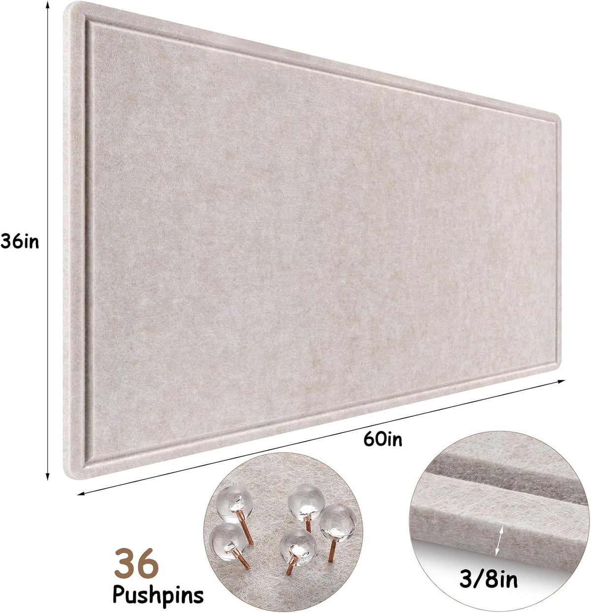 Large Bulletin Board, Foldable 60x36 Inches Cork Board Alternative, Large Fel...