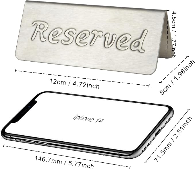 2 Pack Small Reserved Table Signs - Image 2