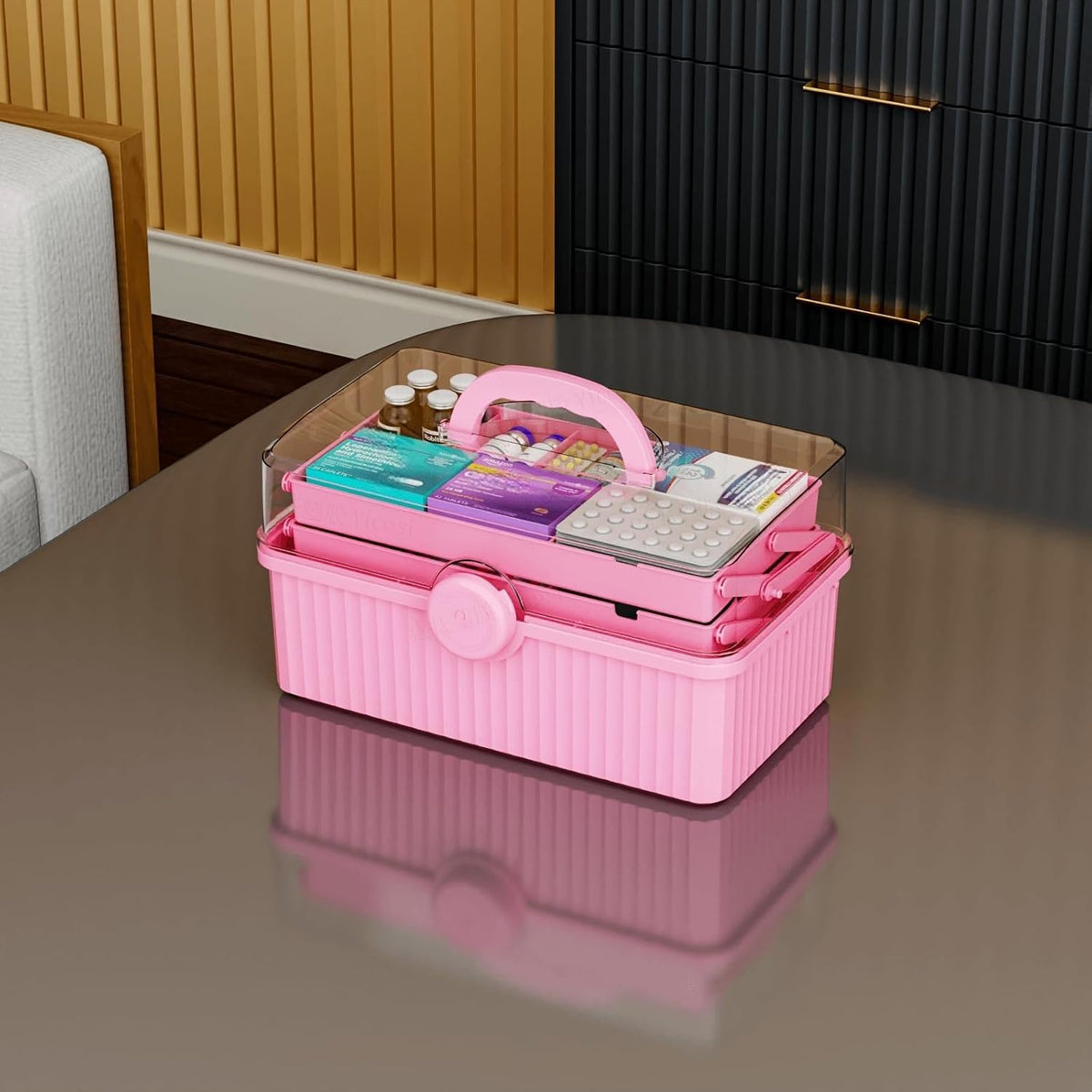 yieach plastic sewing box organizer with handle- portable, package contents