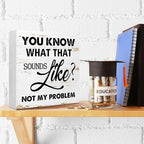 WUZYOU Workplace Wooden Block Sign Not My Problem Quote 5x5x1 INCH Sign - Image 4