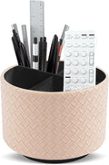Hennaja Round Leather Art Supply Organizer, Remote Control Holder, 360 Degree by Hennaja