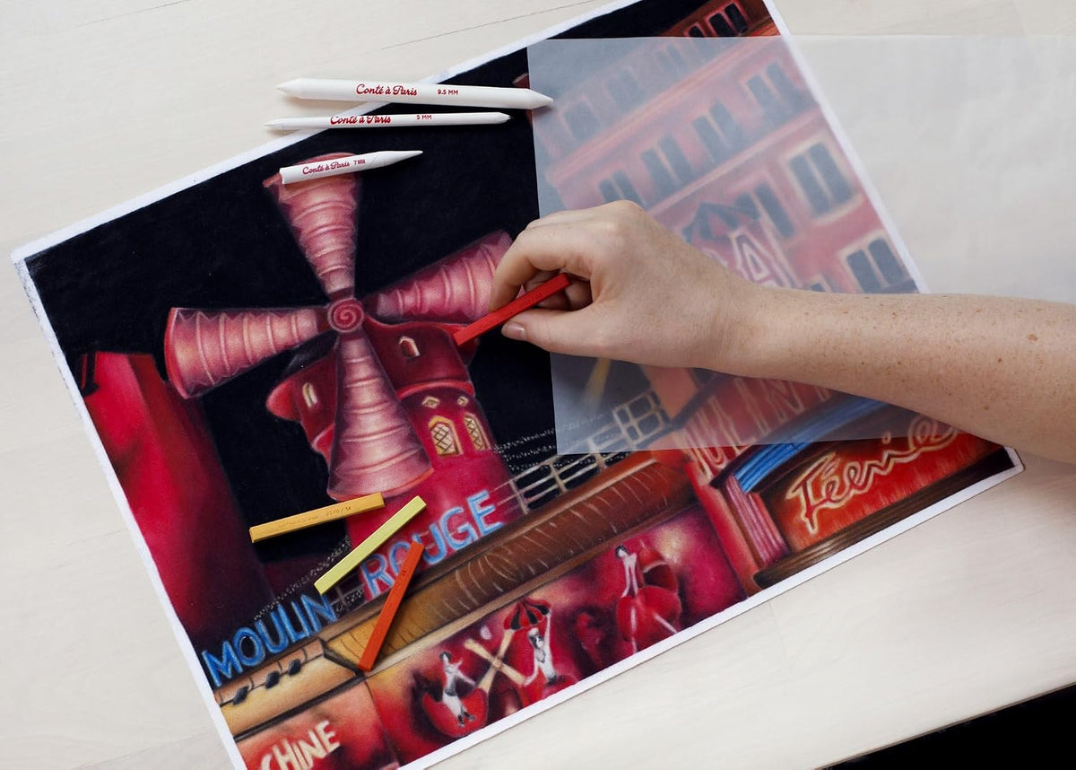 conté à paris pastel carré & sketch pencil shown in use