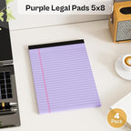 360 Sheets Purple Note Pads 5" x 8" Pack of 12 Small Legal Pads College Ruled - Image 5