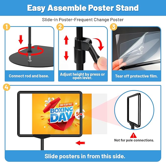 VAIIGO 6Pack Sign Stand for Display 8.5 x 11, Adjustable Poster Stand for Table - Image 5