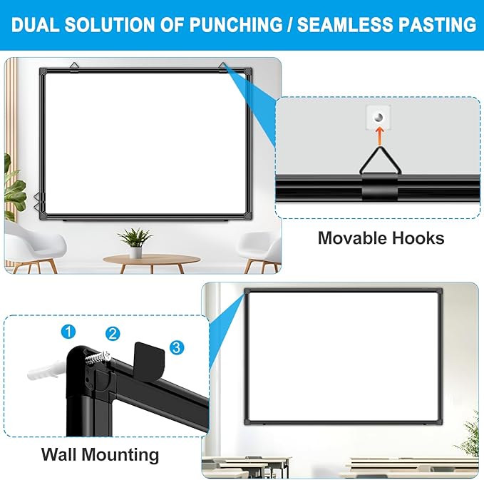 H-Qprobd 40"x30" Magnetic White Board Dry Erase Wall Mount Whiteboard - Image 4