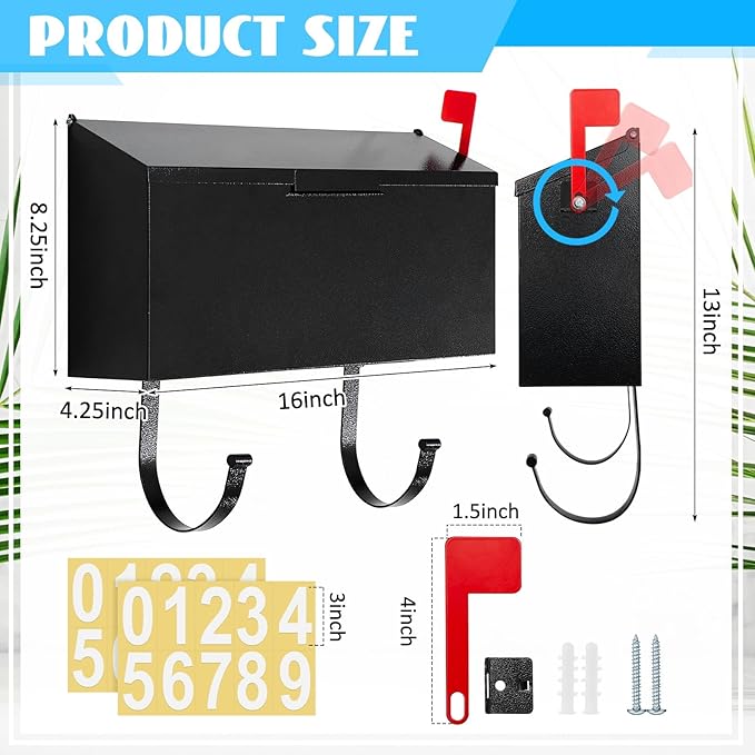Yaocom Small Cast Wall Mount Mailbox - Image 2