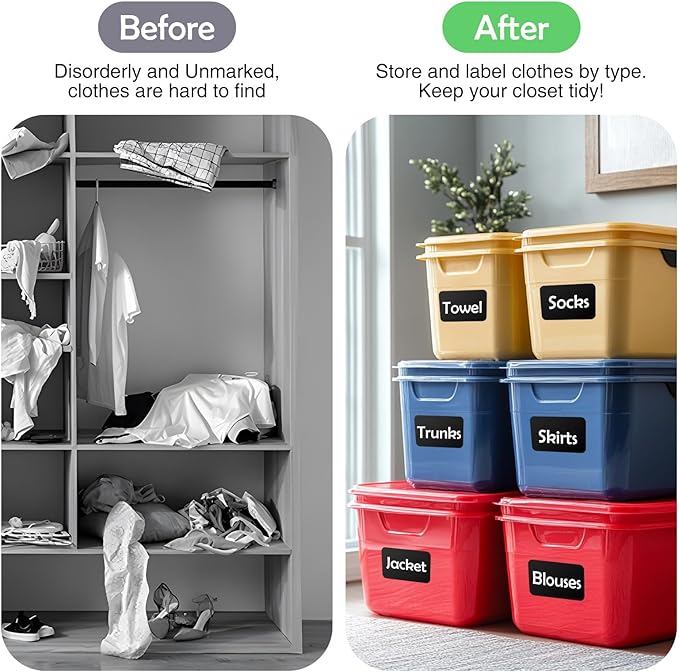 100Pcs Large Black Labels for Storage Bins, 6x4 Inch Removable Labels, Large - Image 5