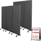 Soundproof Room Divider W/Wheels, 66in Office Dividers by YASRKML